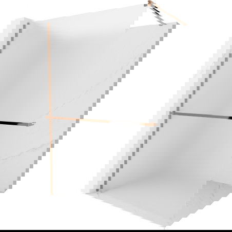 Mexen Kioto+ paroi de douche avec étagère Walk-in 70 x 200 cm, givre, or rose - 800-070-121-60-30