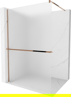 Mexen Kioto+ paroi de douche avec étagère Walk-in 70 x 200 cm, givre, or rose - 800-070-121-60-30