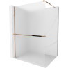 Mexen Kioto+ paroi de douche avec étagère Walk-in 80 x 200 cm, givrée, or rose - 800-080-121-60-30