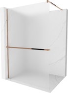 Mexen Kioto+ paroi de douche avec étagère Walk-in 80 x 200 cm, givrée, or rose - 800-080-121-60-30