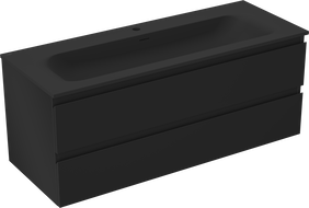 Mexen Orio armoire de salle de bain 120 cm avec lavabo Vela, 2 tiroirs, noir mat - 91A10-12047-2-BFF71-W23M71