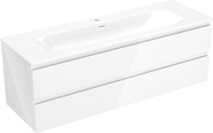 Mexen Orio armoire de salle de bains 140 cm avec lavabo Vela, 2 tiroirs, blanc brillant - 91A10-14047-2-BFF00-W23M00