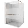 Mexen Kioto+ paroi de douche avec étagère Walk-in 100 x 200 cm, transparent/sablé, or rose - 800-100-121-60-35