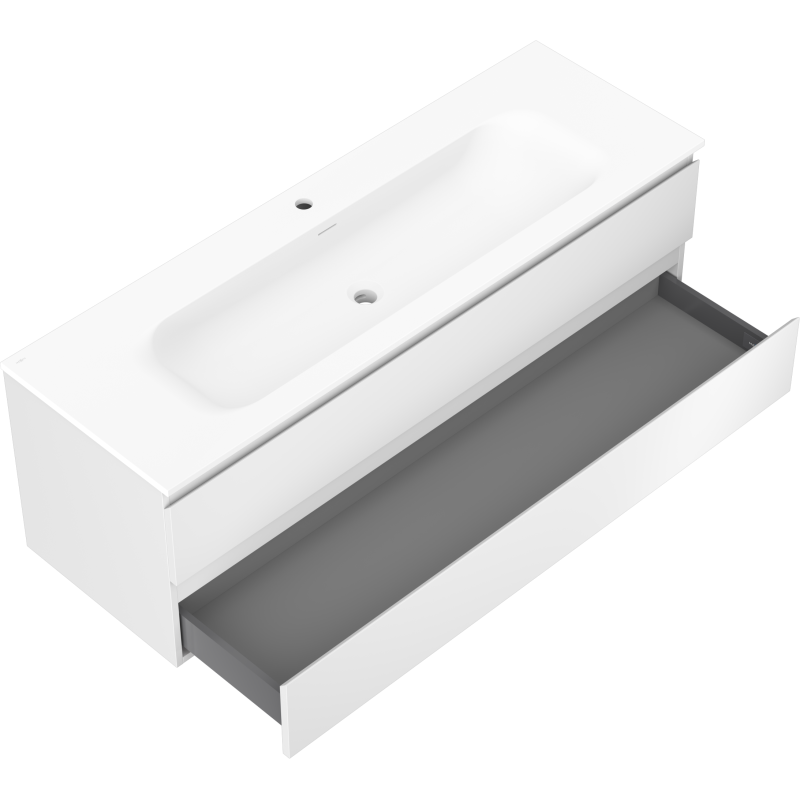 Mexen Orio meuble de salle de bain 140 cm avec lavabo Vela, 2 tiroirs, blanc mat - 91A10-14047-2-BFF01-W23M01