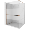 Mexen Kioto+ paroi de douche avec étagère Walk-in 120 x 200 cm, transparent/sablé, or rose - 800-120-121-60-35