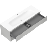 Mexen Orio meuble de salle de bain 140 cm avec lavabo Vela, 2 tiroirs, gris mat/blanc mat - 91A10-14047-2-BFF62-W23M01