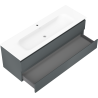 Mexen Orio armoire de salle de bain 140 cm avec lavabo Vela, 2 tiroirs, graphite mat/blanc mat - 91A10-14047-2-BFF66-W23M01