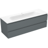 Mexen Orio meuble de salle de bain 140 cm avec lavabo Vela, 2 tiroirs, graphite mat/blanc mat - 91A10-14047-2-BFF66-W23M01