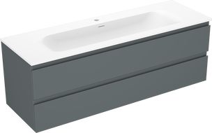 Mexen Orio meuble de salle de bain 140 cm avec lavabo Vela, 2 tiroirs, graphite mat/blanc mat - 91A10-14047-2-BFF66-W23M01