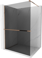 Mexen Kioto+ paroi de douche avec étagère Walk-in 100 x 200 cm, graphite, or rose - 800-100-121-60-40