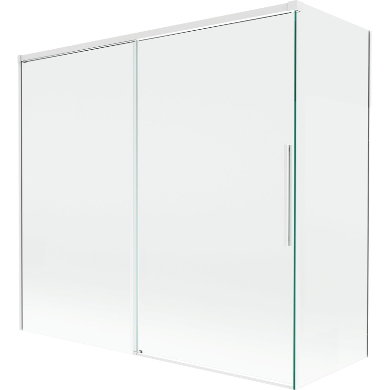 Mexen Rox pare-douche 2 volets coulissants 170 + 80 x 150 cm, transparent, blanc - 8C9-170-080-20-00