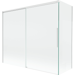 Mexen Rox paroi de baignoire 2 volets coulissants 180 + 80 x 150 cm, transparent, blanc - 8C9-180-080-20-00