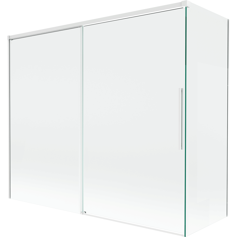 Mexen Rox paroi de baignoire 2 volets coulissants 180 + 80 x 150 cm, transparent, blanc - 8C9-180-080-20-00