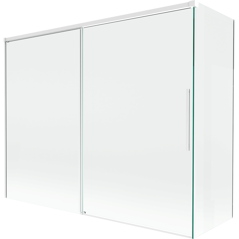 Mexen Rox paroi de baignoire à deux volets coulissants 190 + 80 x 150 cm, transparent, blanc - 8C9-190-080-20-00