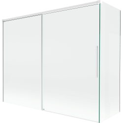 Mexen Rox paroi de douche 2 volets coulissants 190 + 90 x 150 cm, transparent, blanc - 8C9-190-090-20-00