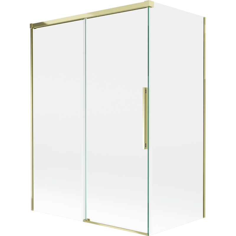 Paravent de bain Mexen Rox 2 volets coulissants 120 + 70 x 150 cm, transparent, doré - 8C9-120-070-50-00