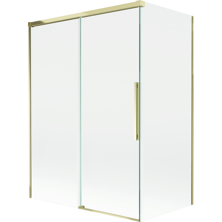 Paravent de bain Mexen Rox 2 volets coulissants 120 + 70 x 150 cm, transparent, doré - 8C9-120-070-50-00
