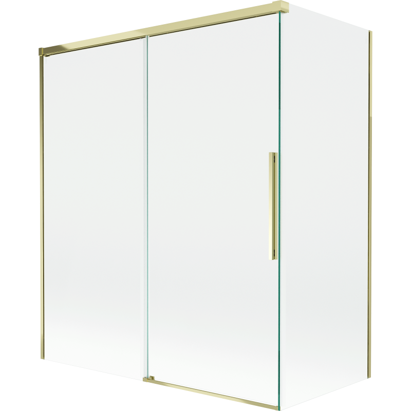 Mexen Rox pare-douche à enroulement 2 volets coulissants 140 + 70 x 150 cm, transparent, doré - 8C9-140-070-50-00
