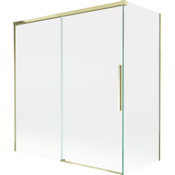 Mexen Rox paroi de douche à 2 battants coulissants 150 + 70 x 150 cm, transparent, doré - 8C9-150-070-50-00