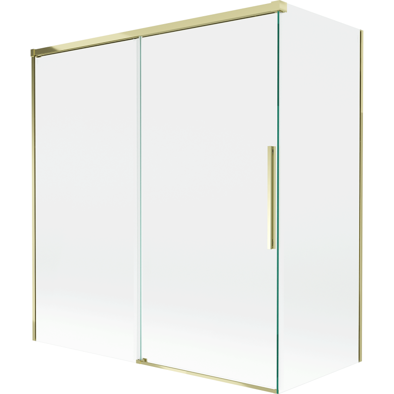 Paroi de douche Mexen Rox à 2 battants coulissants 150 + 70 x 150 cm, transparent, doré - 8C9-150-070-50-00