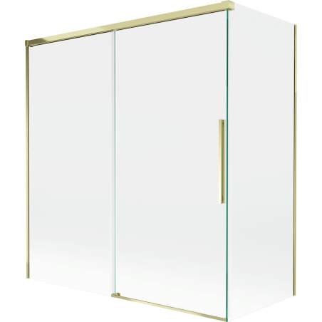 Mexen Rox paroi de douche à 2 battants coulissants 150 + 70 x 150 cm, transparent, doré - 8C9-150-070-50-00