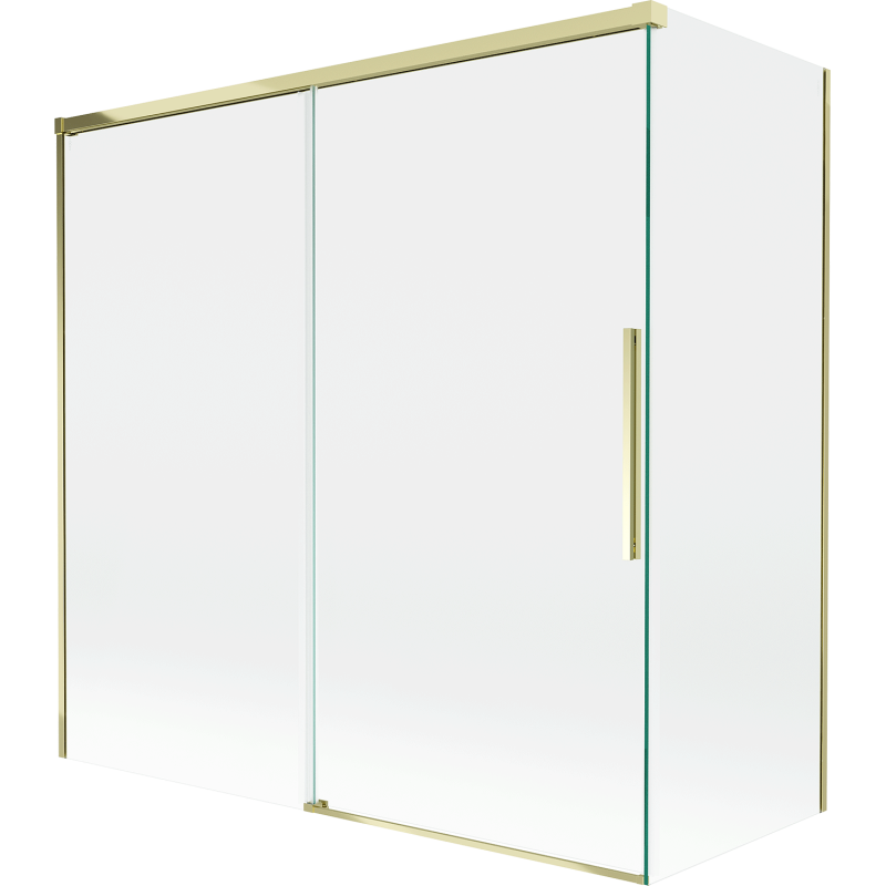 Mexen Rox paravent de baignoire coulissant à 2 vantaux 160 + 70 x 150 cm, transparent, doré - 8C9-160-070-50-00
