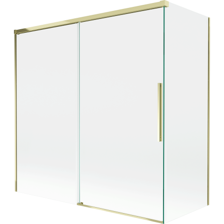 Mexen Rox paravent de baignoire coulissant à 2 vantaux 160 + 70 x 150 cm, transparent, doré - 8C9-160-070-50-00