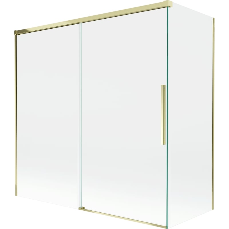 Mexen Rox paroi de baignoire 2 volets coulissants 160 + 75 x 150 cm, transparent, doré - 8C9-160-075-50-00