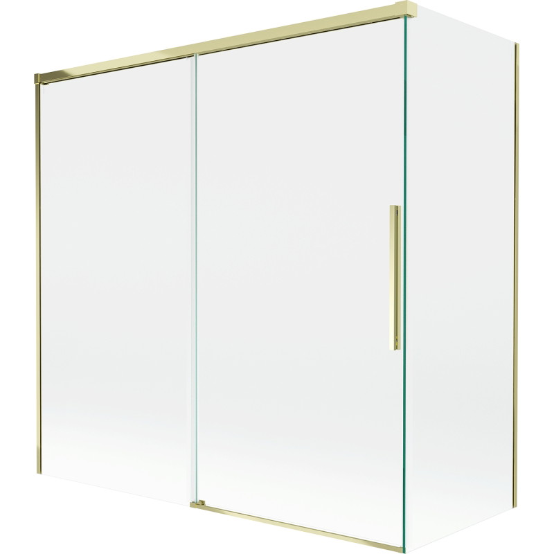 Mexen Rox pare-douche de baignoire 2 volets coulissants 160 + 80 x 150 cm, transparent, doré - 8C9-160-080-50-00