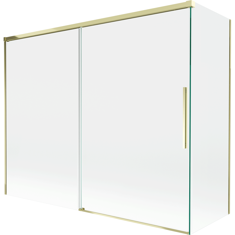 Mexen Rox paroi de douche à 2 battants, coulissante 190 + 80 x 150 cm, transparent, doré - 8C9-190-080-50-00