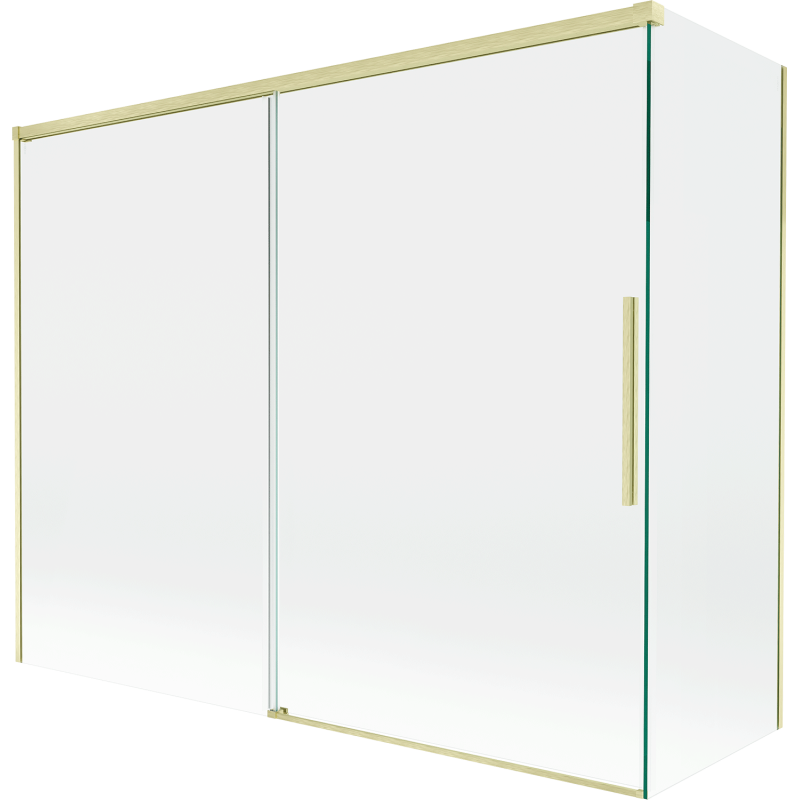 Mexen Rox paravent de baignoire coulissant à 2 panneaux 120 + 70 x 150 cm, transparent, or brossé - 8C9-120-070-55-00