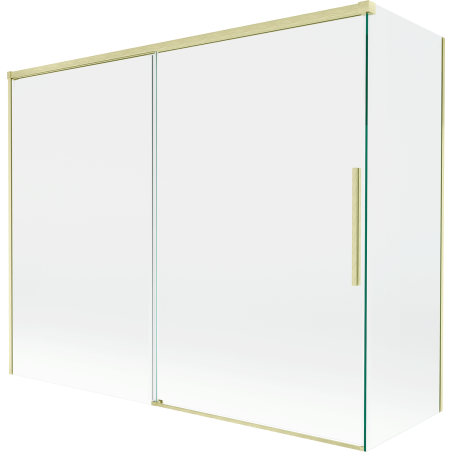Mexen Rox paravent de baignoire coulissant à 2 panneaux 120 + 70 x 150 cm, transparent, or brossé - 8C9-120-070-55-00
