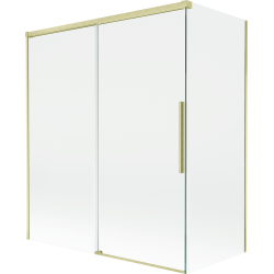 Mexen Rox paroi de baignoire coulissante à 2 vantaux 140 + 70 x 150 cm, transparent, or brossé - 8C9-140-070-55-00