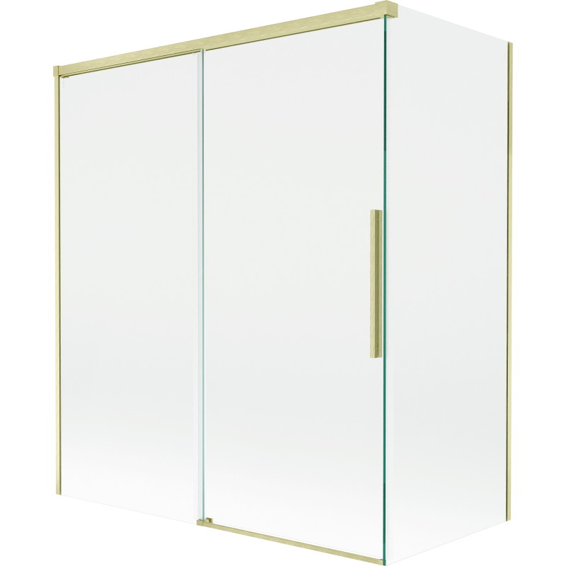 Mexen Rox paroi de baignoire coulissante à 2 vantaux 140 + 70 x 150 cm, transparent, or brossé - 8C9-140-070-55-00