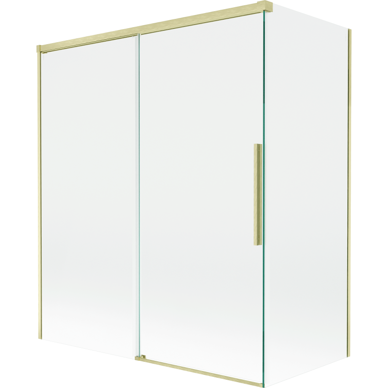 Mexen Rox paroi de douche à 2 panneaux coulissants 140 + 70 x 150 cm, transparent, or brossé - 8C9-140-070-55-00