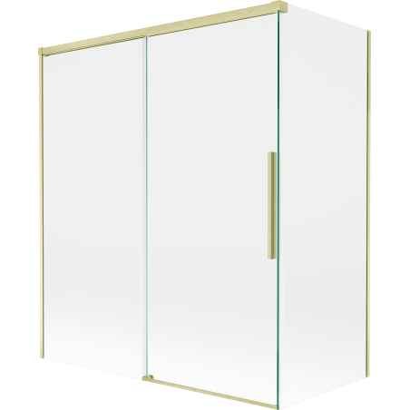 Mexen Rox paroi de baignoire coulissante à 2 vantaux 140 + 70 x 150 cm, transparent, or brossé - 8C9-140-070-55-00