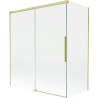 Mexen Rox paroi de douche à 2 panneaux coulissants 140 + 70 x 150 cm, transparent, or brossé - 8C9-140-070-55-00
