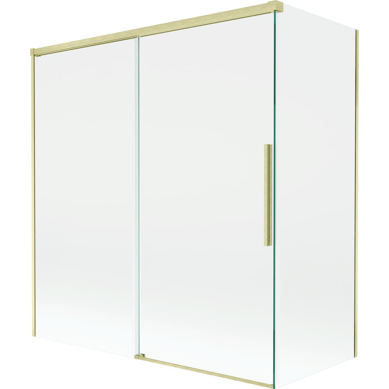 Mexen Rox paroi de douche coulissante 2 panneaux 150 + 70 x 150 cm, transparent, doré brossé - 8C9-150-070-55-00