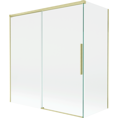 Mexen Rox paroi de douche coulissante 2 panneaux 150 + 70 x 150 cm, transparent, doré brossé - 8C9-150-070-55-00