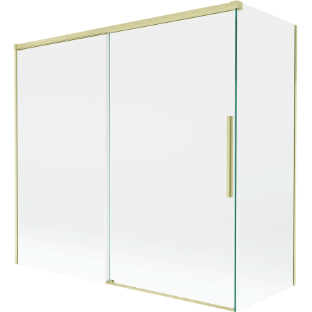 Mexen Rox paroi de bain 2 volets coulissants 170 + 70 x 150 cm, transparent, or brossé - 8C9-170-070-55-00