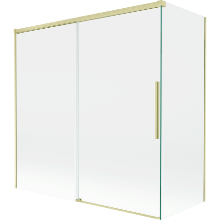 Mexen Rox paroi de baignoire à 2 ailes coulissantes 160 + 75 x 150 cm, transparent, or brossé - 8C9-160-075-55-00
