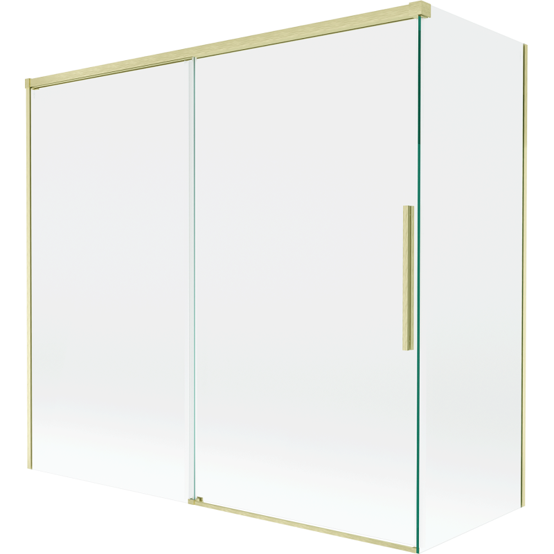 Mexen Rox paravent de baignoire à 2 panneaux coulissants 170 + 75 x 150 cm, transparent, doré brossé - 8C9-170-075-55-00
