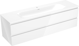Mexen Orio meuble de salle de bain 160 cm avec lavabo Vela, 2 tiroirs, blanc brillant - 91A10-16047-2-BFF00-W23M00