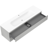 Mexen Orio meuble de salle de bain 160 cm avec lavabo Vela, 2 tiroirs, gris mat/blanc mat - 91A10-16047-2-BFF62-W23M01