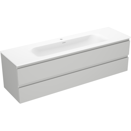 Mexen Orio meuble de salle de bain 160 cm avec lavabo Vela, 2 tiroirs, gris mat/blanc mat - 91A10-16047-2-BFF62-W23M01