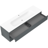 Mexen Orio meuble de salle de bains 160 cm avec lavabo Vela, 2 tiroirs, graphite mat / blanc mat - 91A10-16047-2-BFF66-W23M01