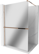 Mexen Kioto+ paroi de douche avec tablette Walk-in 110 x 200 cm, miroir, or rose - 800-110-121-60-50