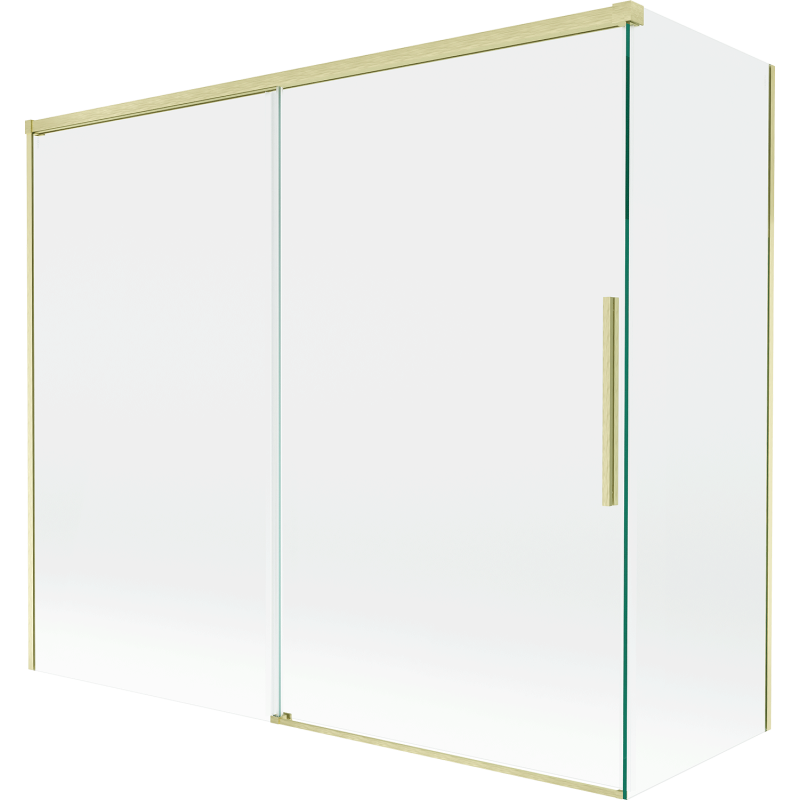 Mexen Rox paroi de baignoire 2 volets coulissants 180 + 80 x 150 cm, transparent, or brossé - 8C9-180-080-55-00