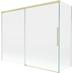 Mexen Rox paroi de baignoire à 2 panneaux coulissants 190 + 80 x 150 cm, transparent, or brossé - 8C9-190-080-55-00