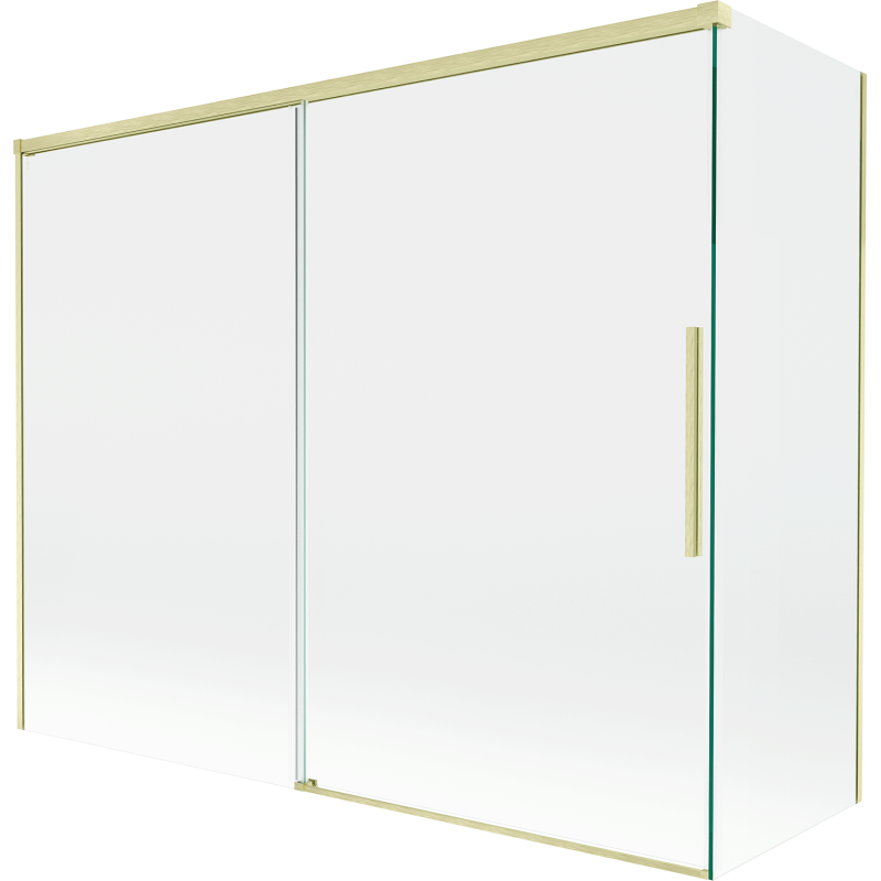 Mexen Rox paroi de baignoire 2 volets coulissants 190 + 90 x 150 cm, transparent, or brossé - 8C9-190-090-55-00